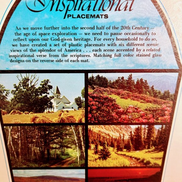 Vintage 1970s Inspirational Placemats set of 6 - Picture 8 of 9